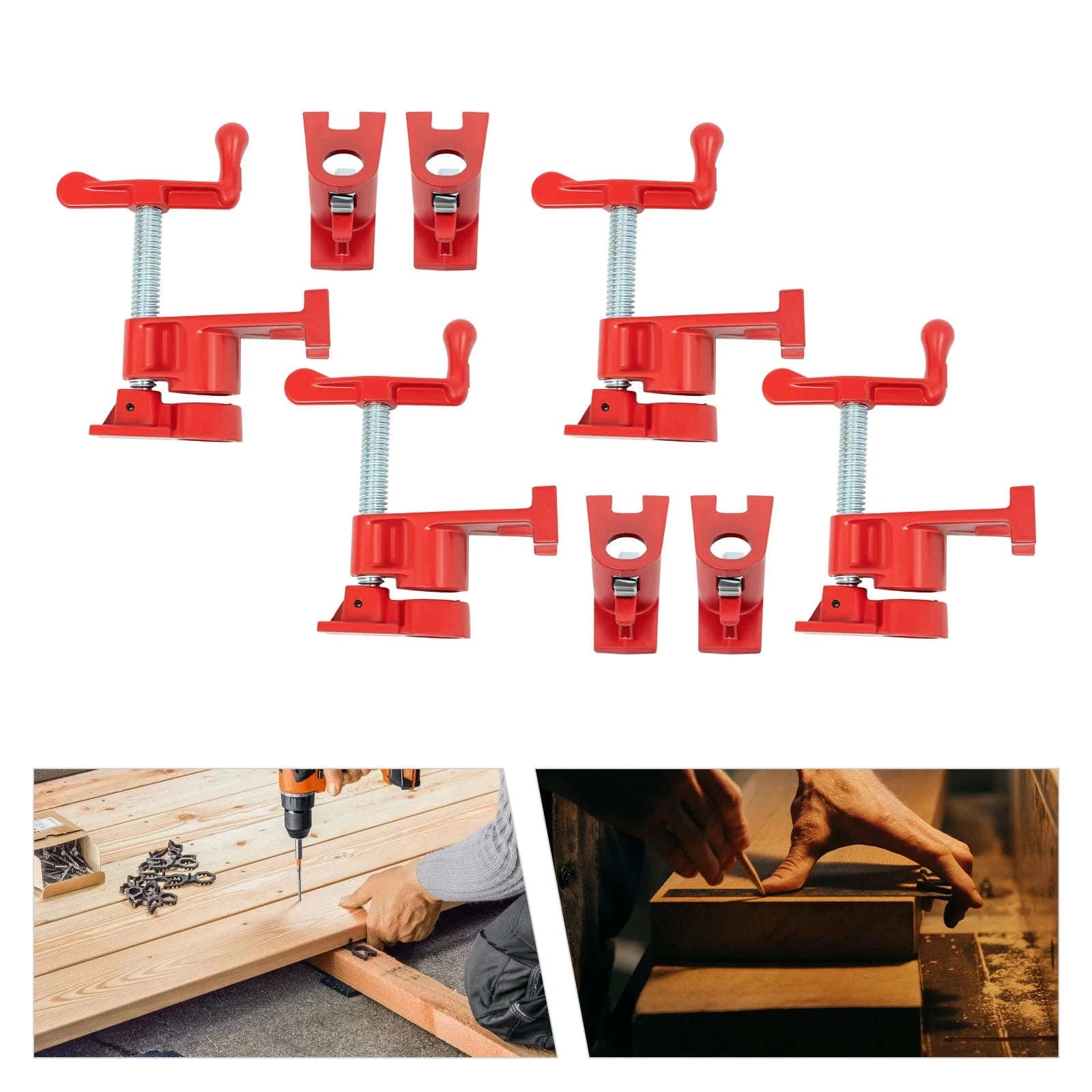 4-Pack 3/4 Inch Wood Gluing Pipe Clamp Set-Germany
