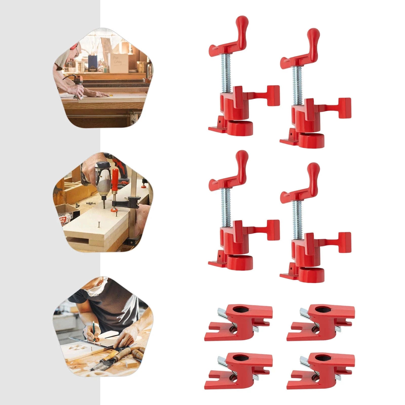 4-Pack 3/4 Inch Wood Gluing Pipe Clamp Set-Germany