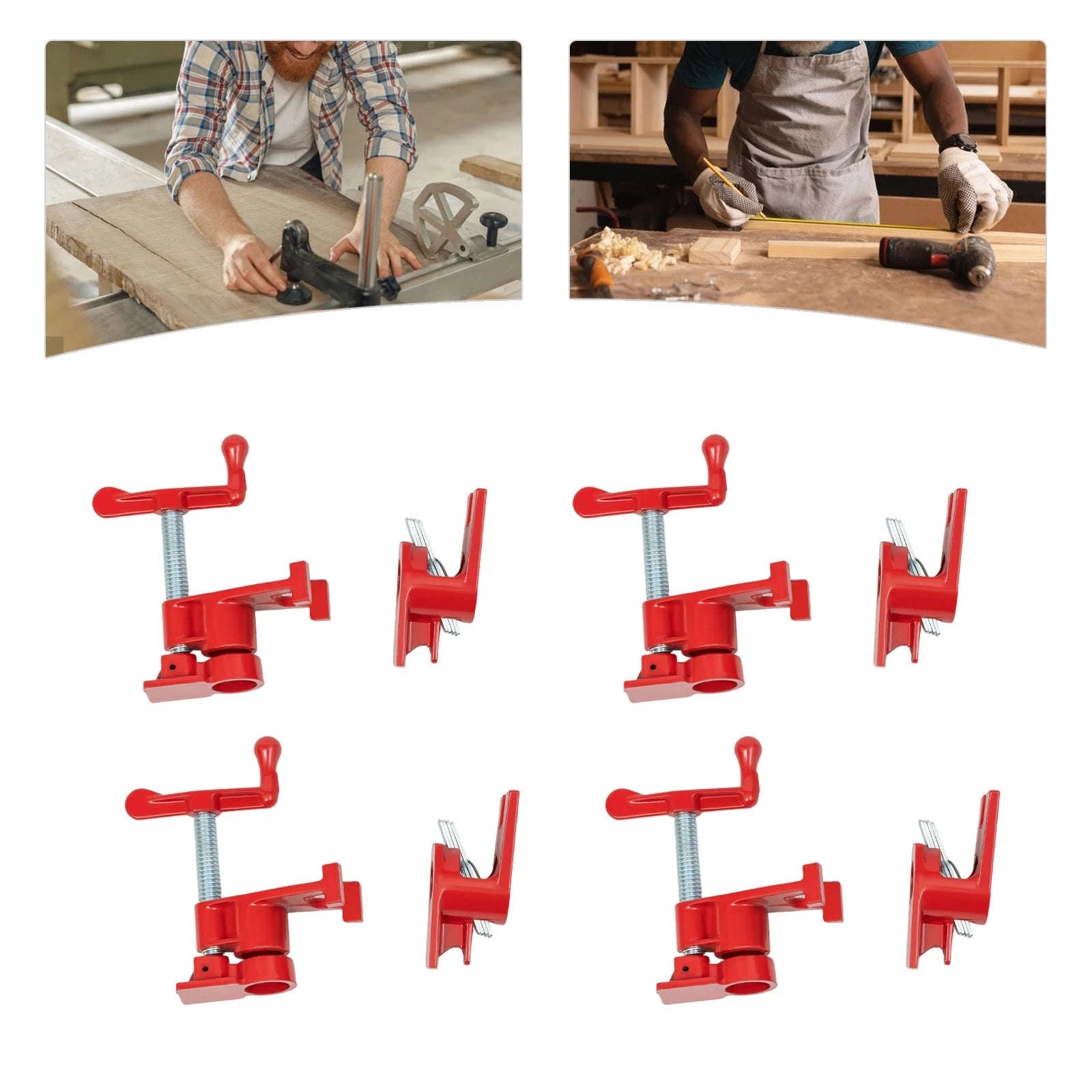 4-Pack 3/4 Inch Wood Gluing Pipe Clamp Set-Germany