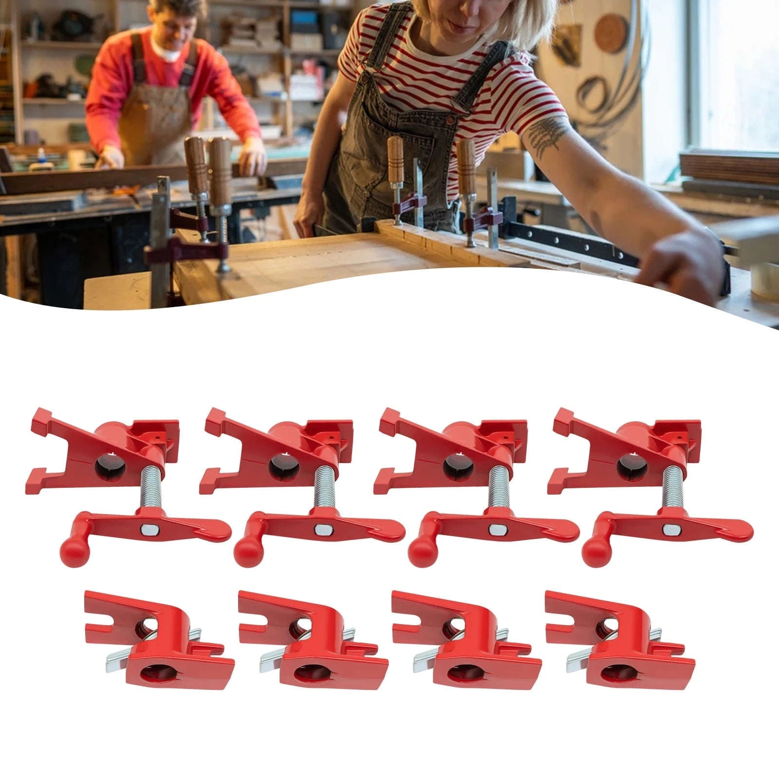4-Pack 3/4 Inch Wood Gluing Pipe Clamp Set-Germany