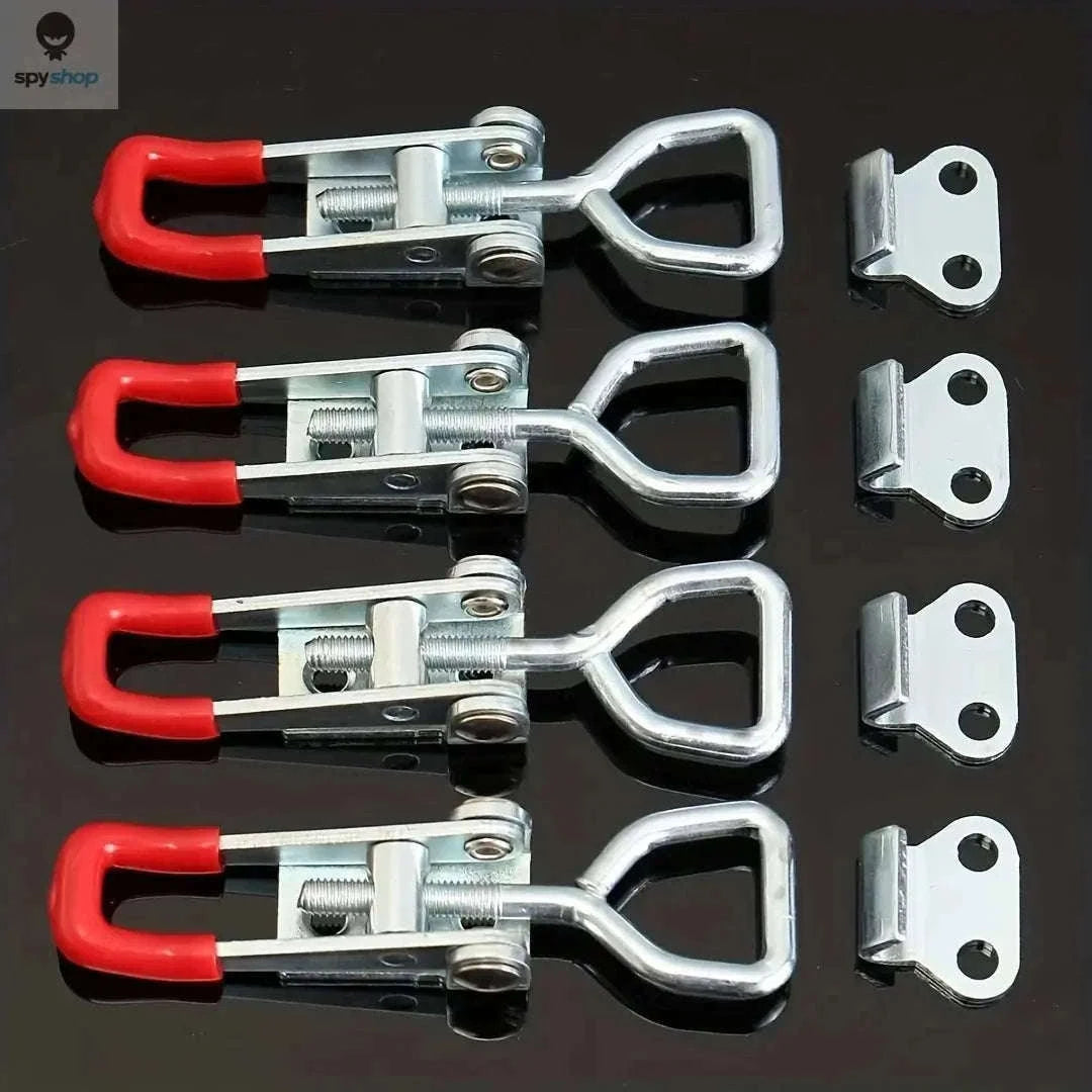 4 Pack Heavy Duty Adjustable Strap Latch Clamps-Red