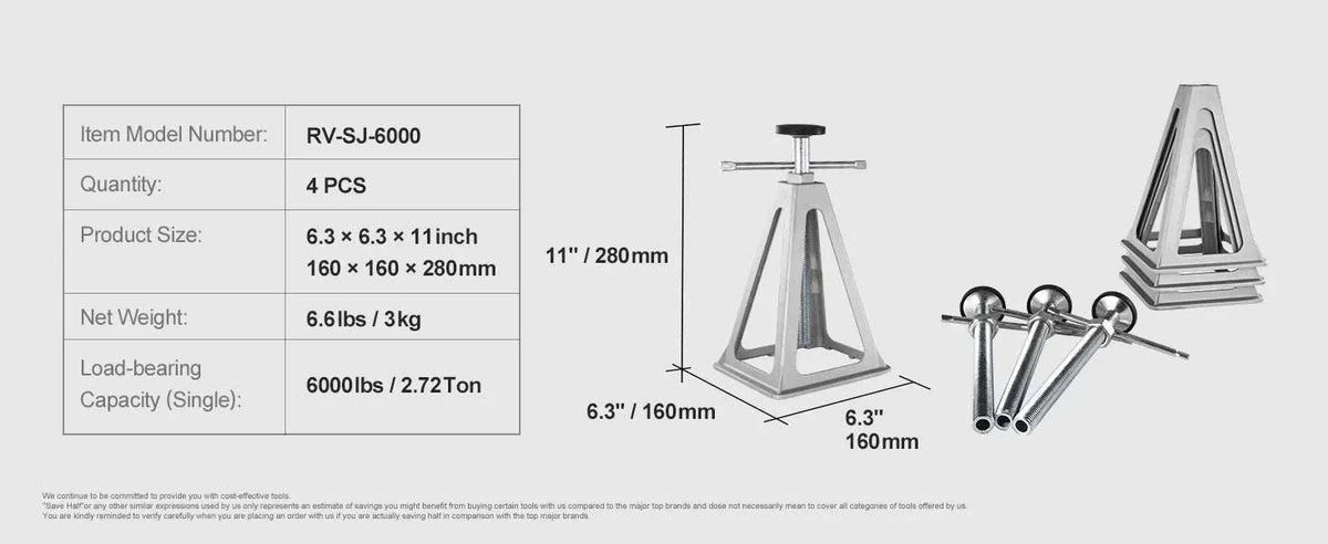 4 Pack RV Stabilizer Jack 6000 lbs Aluminum Leveling Jacks-4 PCS / United Kingdom