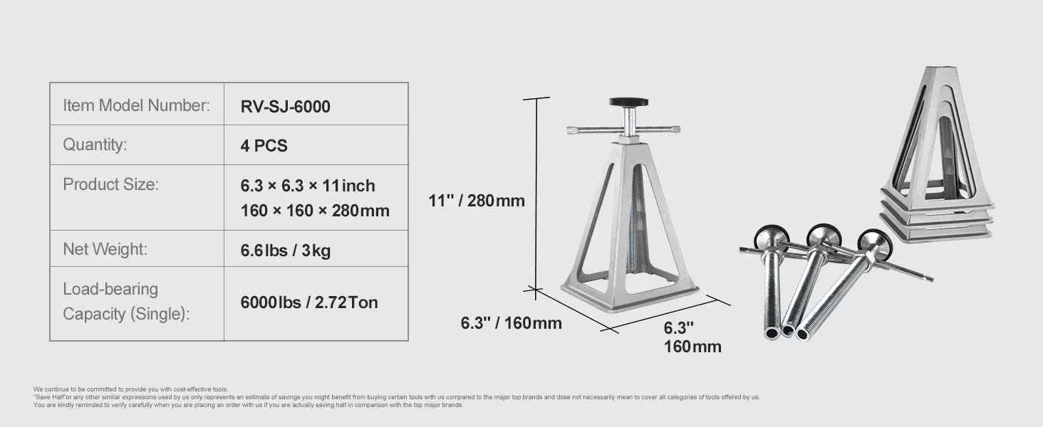 4 Pack RV Stabilizer Jacks 6000 lbs Adjustable Aluminum Leveling-france
