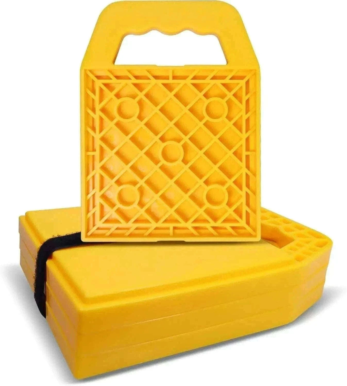 4-Pack RV Stabilizing Jack Pads with Handle for Camper and Travel Trailer-4Pcs Yellow