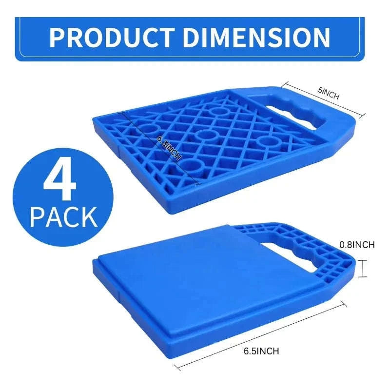 4-Pack RV Stabilizing Jack Pads with Handle for Camper and Travel Trailer-4Pcs Yellow