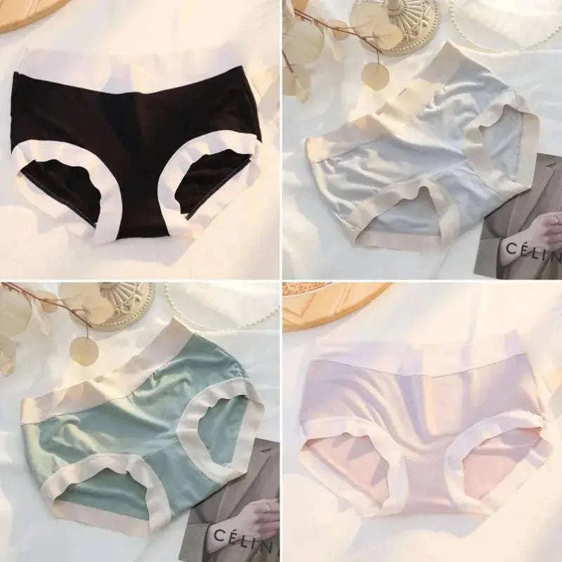 4-Pack Women's Seamless Modal Briefs-L / YellowGreenGrayApri / 4pcs