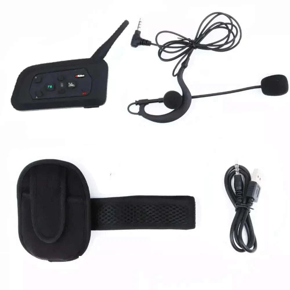 4-Person Referee Intercom Headset V4C 1200m Full Duplex Bluetooth-V4Cx4 add Handbag