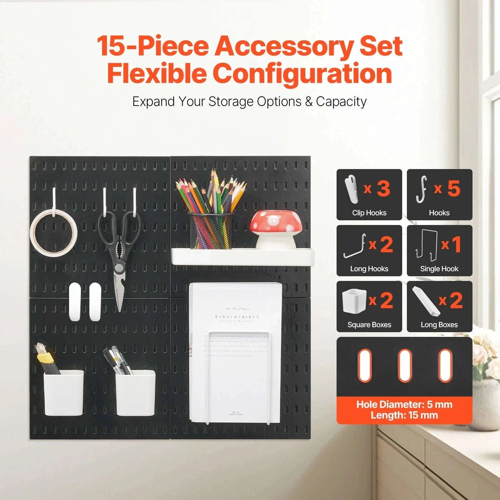 4-Piece 11 x 11 in Plastic Pegboard Wall Panels-4pcs 11x11in / france