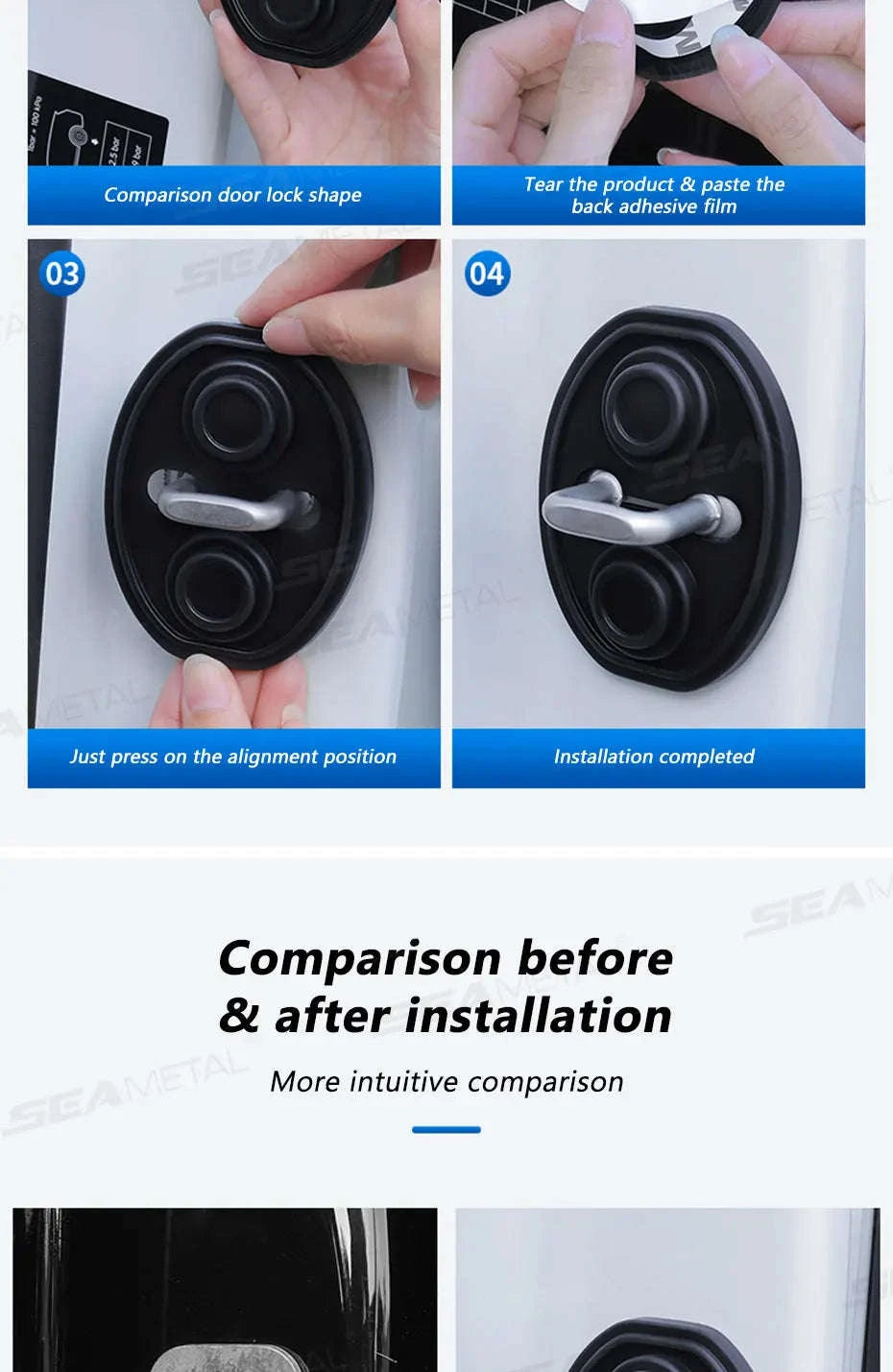 4-Piece Car Door Lock Protector Cover-4pcs