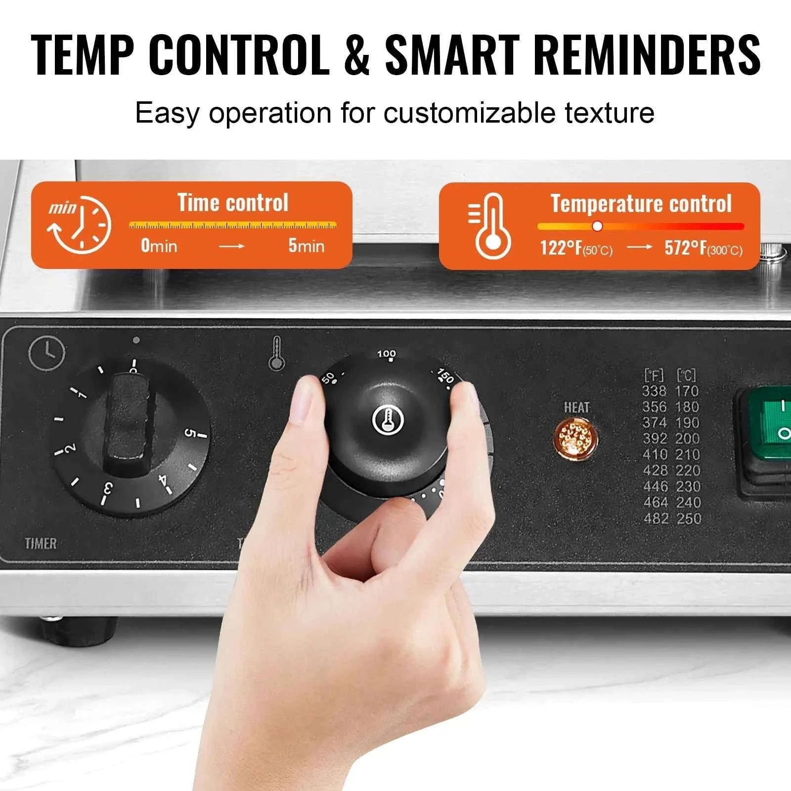 4-Piece Commercial Round Waffle Maker with Temperature Control-4 PCS / CZECH REPUBLIC