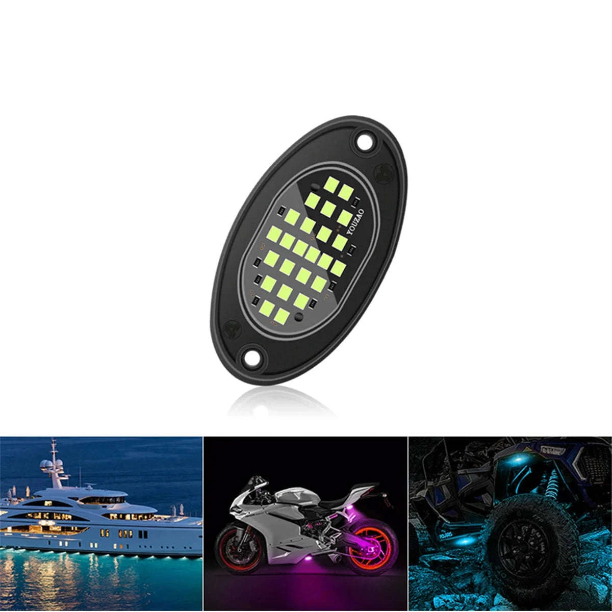 4-Piece LED Rock Lights for Trucks and Off-Road Vehicles-Blue
