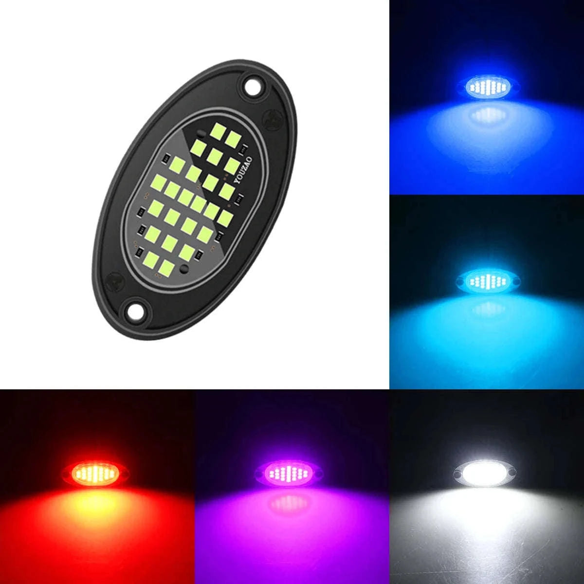 4-Piece LED Rock Lights for Trucks and Off-Road Vehicles-Blue