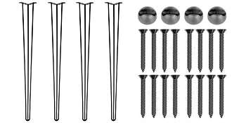 4-Piece Metal Hairpin Table Legs 16-40 Inch 3-Rod Furniture Legs-20 inch / spain