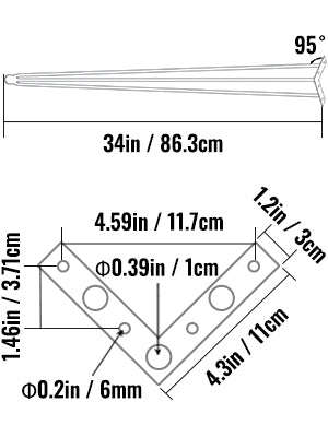 4-Piece Metal Hairpin Table Legs 16-40 Inch 3-Rod Furniture Legs-20 inch / spain