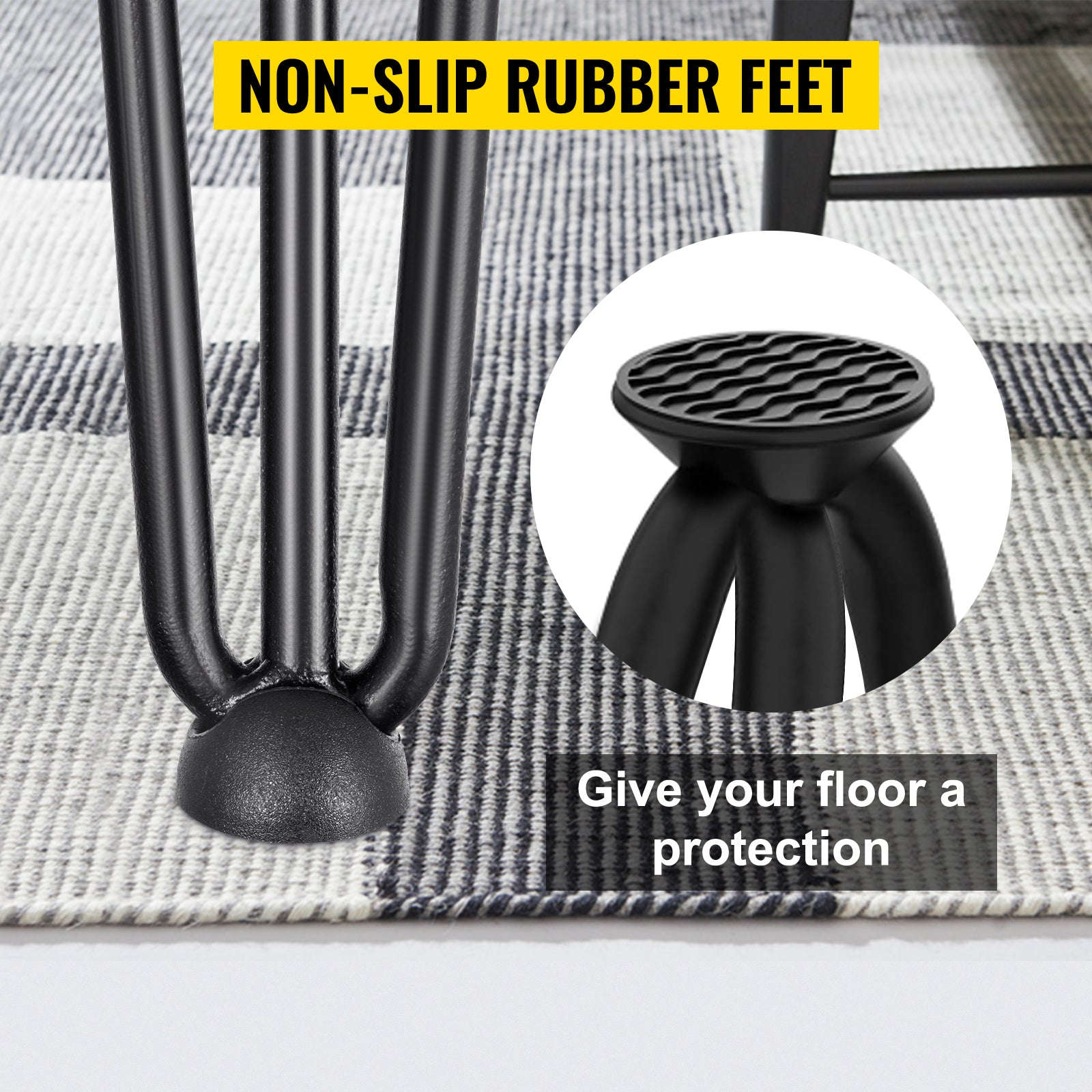 4-Piece Metal Hairpin Table Legs 16-40 Inch 3-Rod Furniture Legs-20 inch / spain