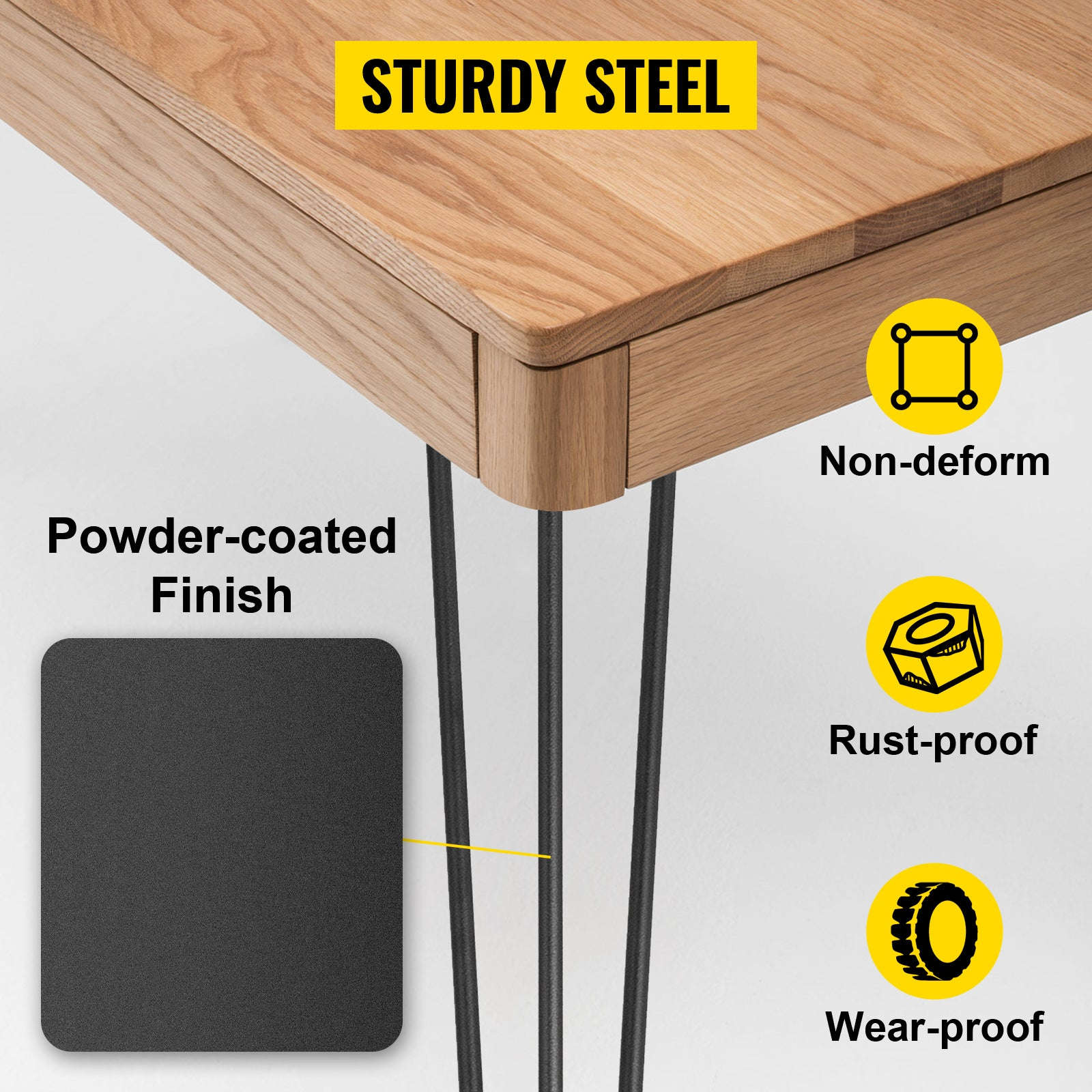 4-Piece Metal Hairpin Table Legs 16-40 Inch 3-Rod Furniture Legs-20 inch / spain