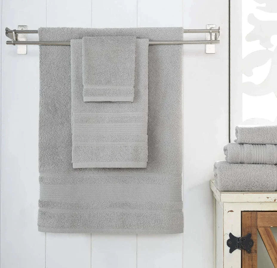 4-Piece Turkish Cotton Washcloths Towel Set-Light Grey / United States