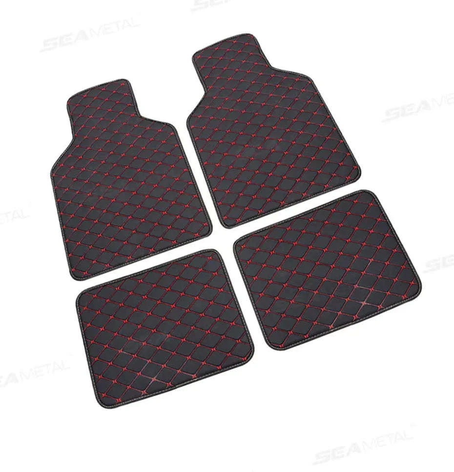 4-Piece Universal Car Floor Mat Set-Black Gold