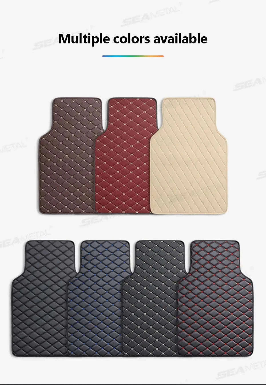 4-Piece Universal Car Floor Mat Set-Black Gold