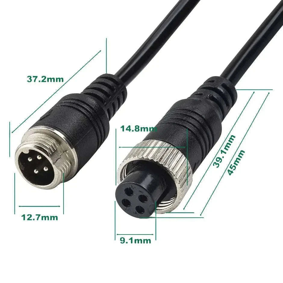 4-Pin Aviation Extension Video Cable for Vehicle Camera Monitor Connection-15m