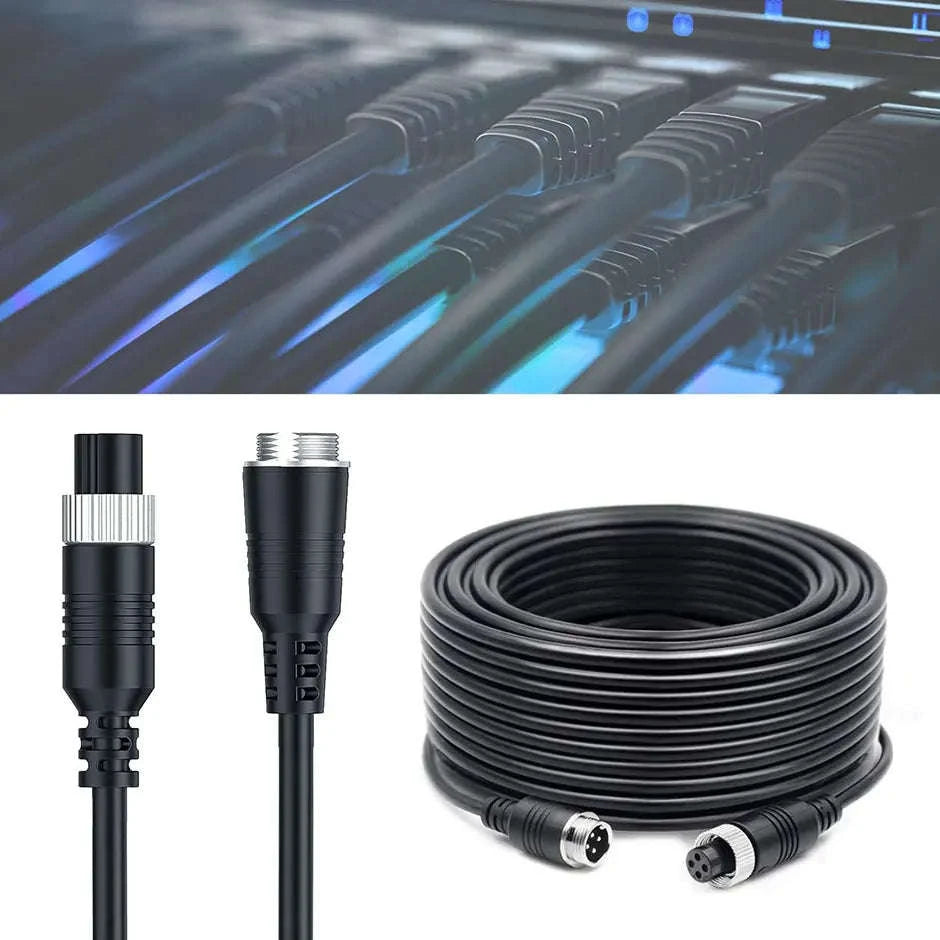 4-Pin Aviation Extension Video Cable for Vehicle Camera Monitor Connection-15m