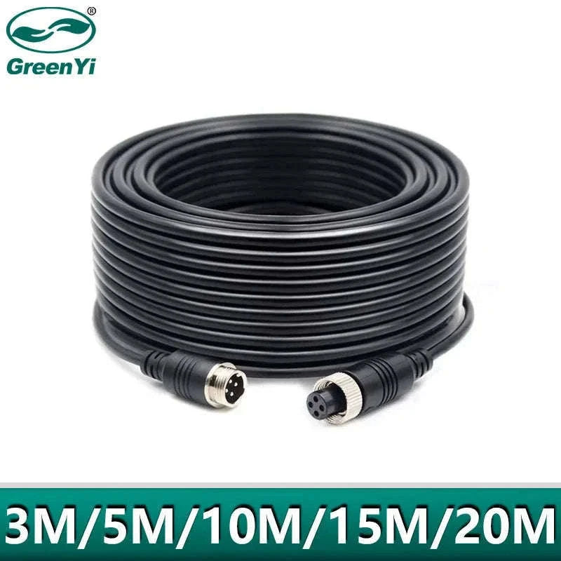 4-Pin Aviation Extension Video Cable for Vehicle Camera Monitor Connection-15m