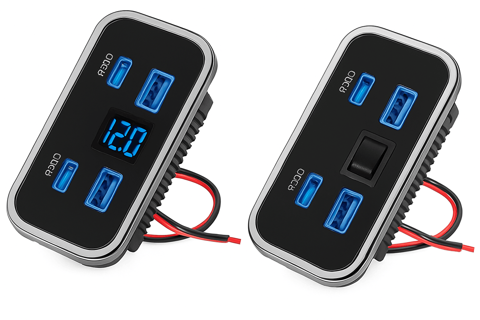 4-Port 12V/24V Car USB Socket Charger with Dual USB-C and Dual USB-A-2USB 2 Type C -B / China Mainland