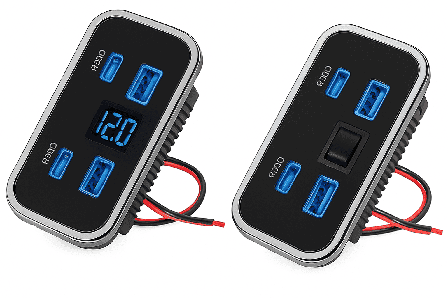4-Port 12V/24V Car USB Socket Charger with Dual USB-C and Dual USB-A-2USB 2 Type C -B / China Mainland