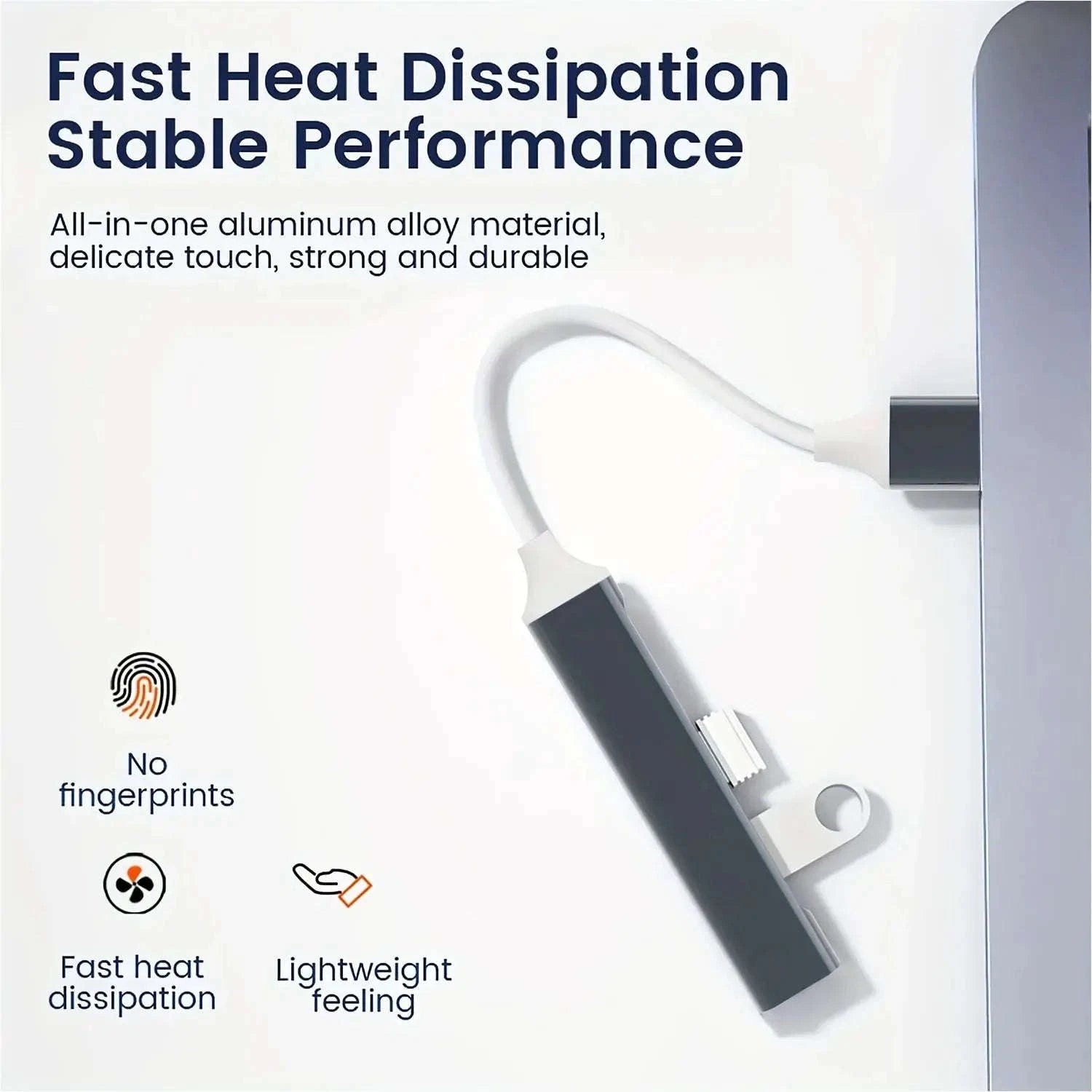 4-Port Type C USB 3.0 Hub Adapter – OTG Multi‑Splitter for Laptops and Mobile Devices-Silver