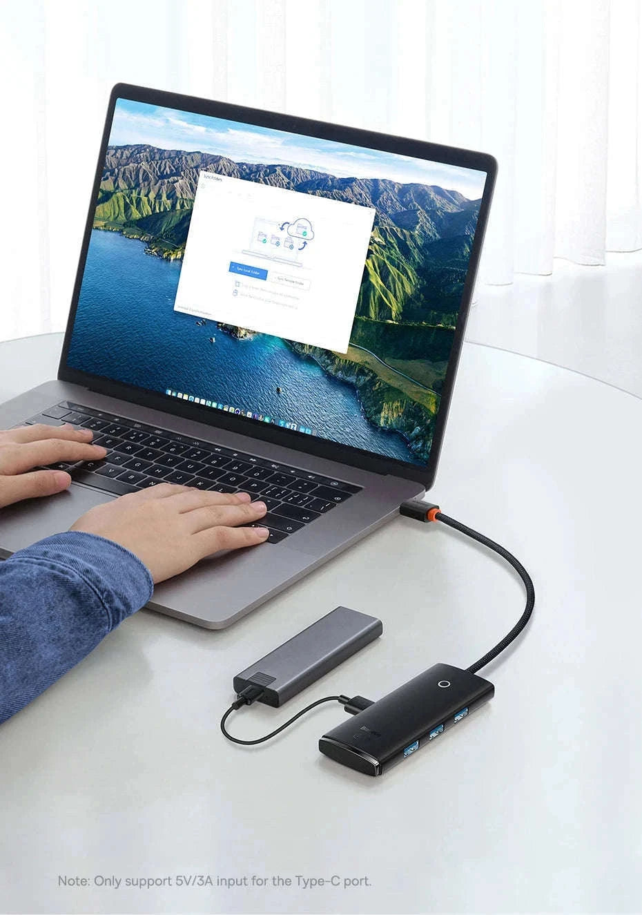 4-Port USB-C to USB 3.0 Hub Adapter, 5Gbps Transfer-USB A HUB 1m Black