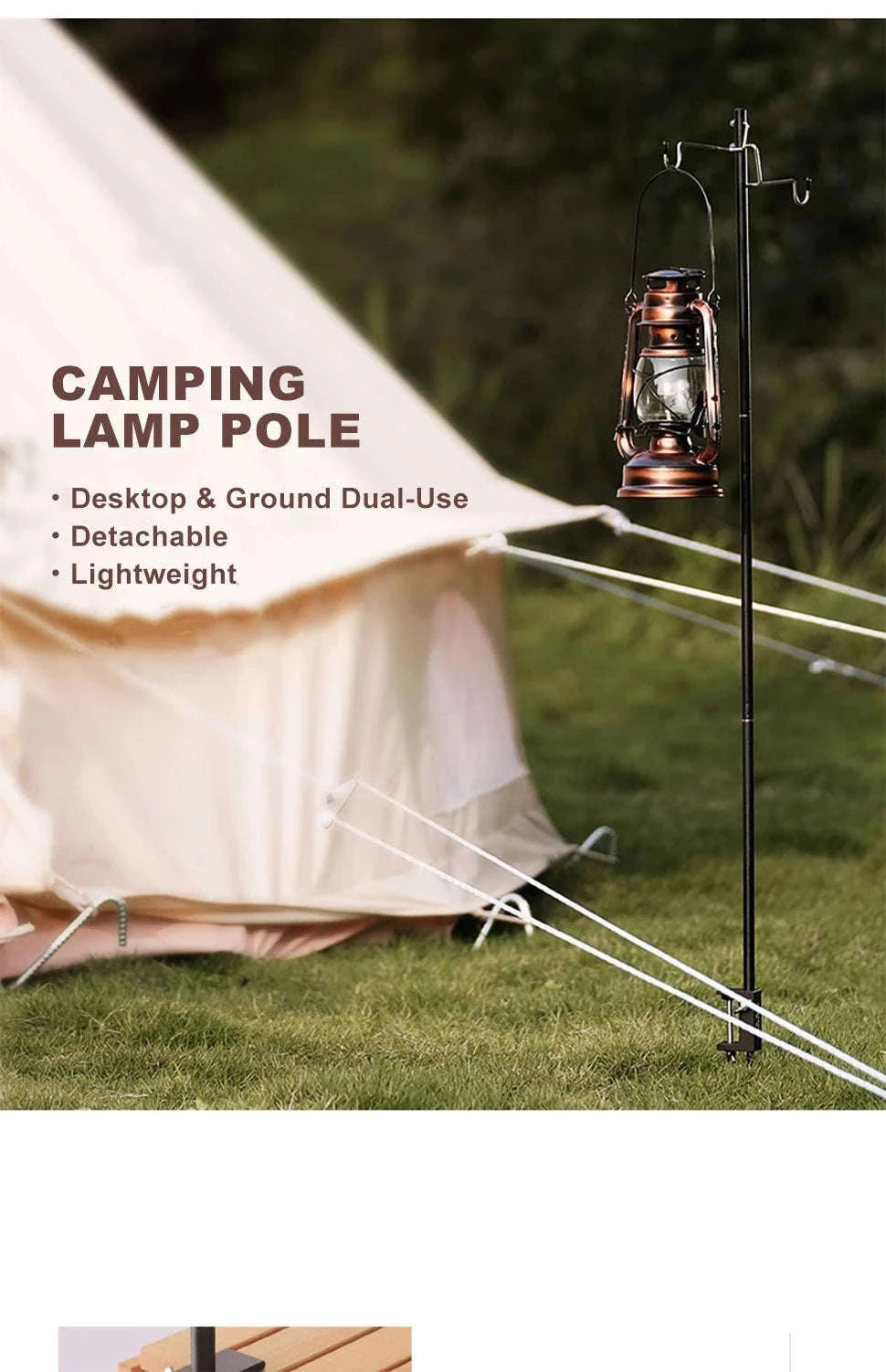 4-Section Camping Lantern Stand Aluminum Alloy Lamp Pole-4-Section Red