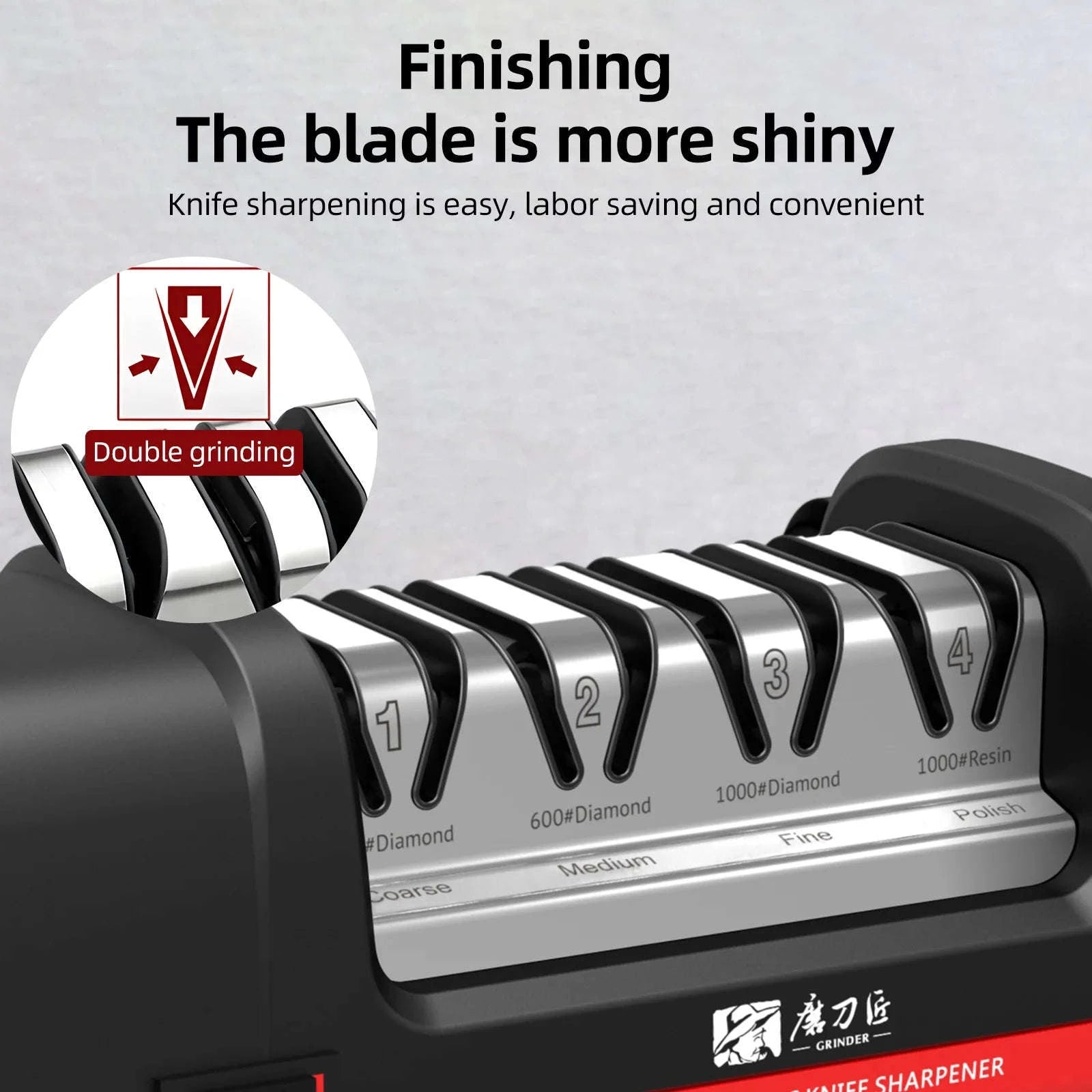 4-Stage Electric Knife Sharpener for Kitchen Knives-US Plug / 12.44x4.69x4.49in