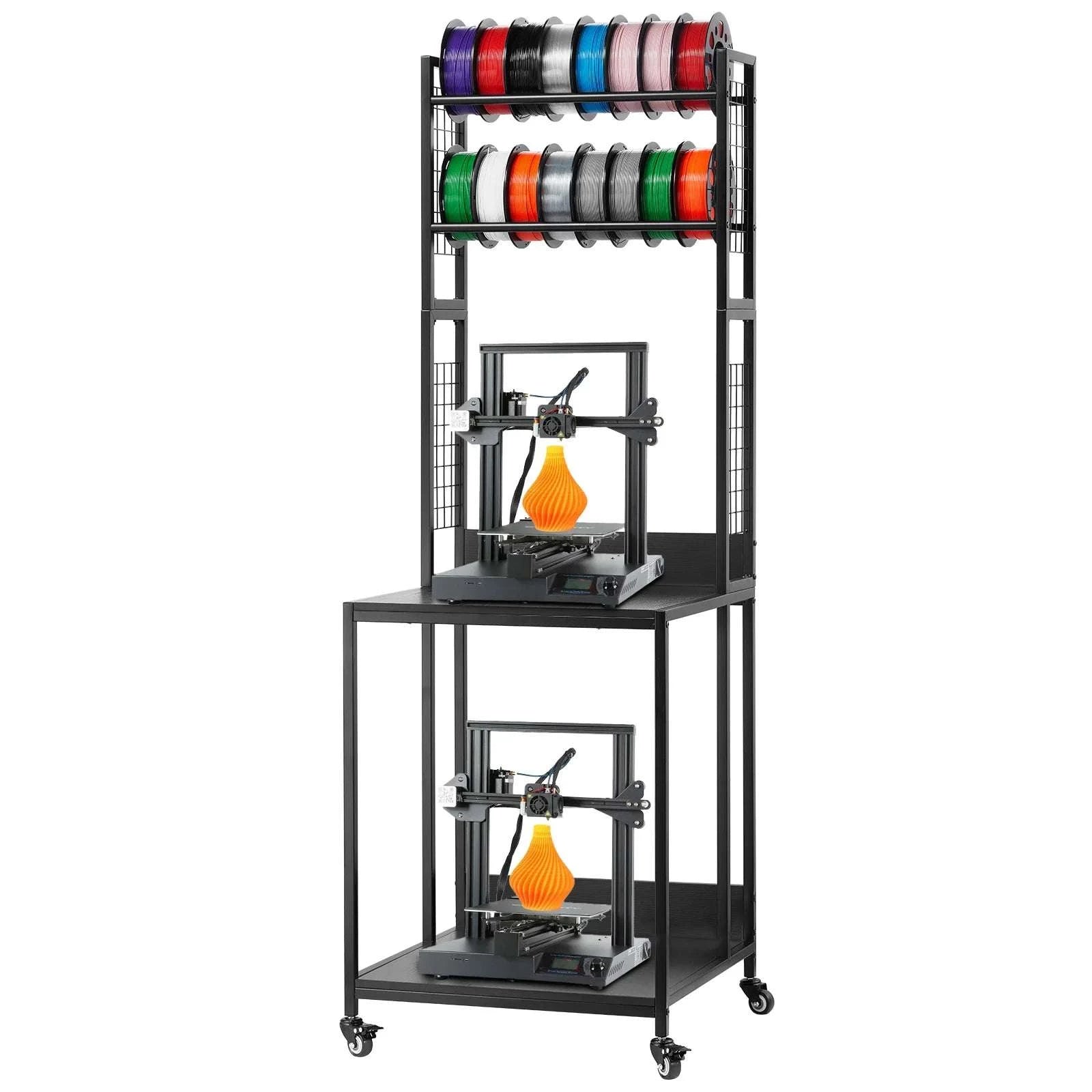4-Tier 3D Printer Filament Storage Rack with Wheels & Stand-4 Tier / United States