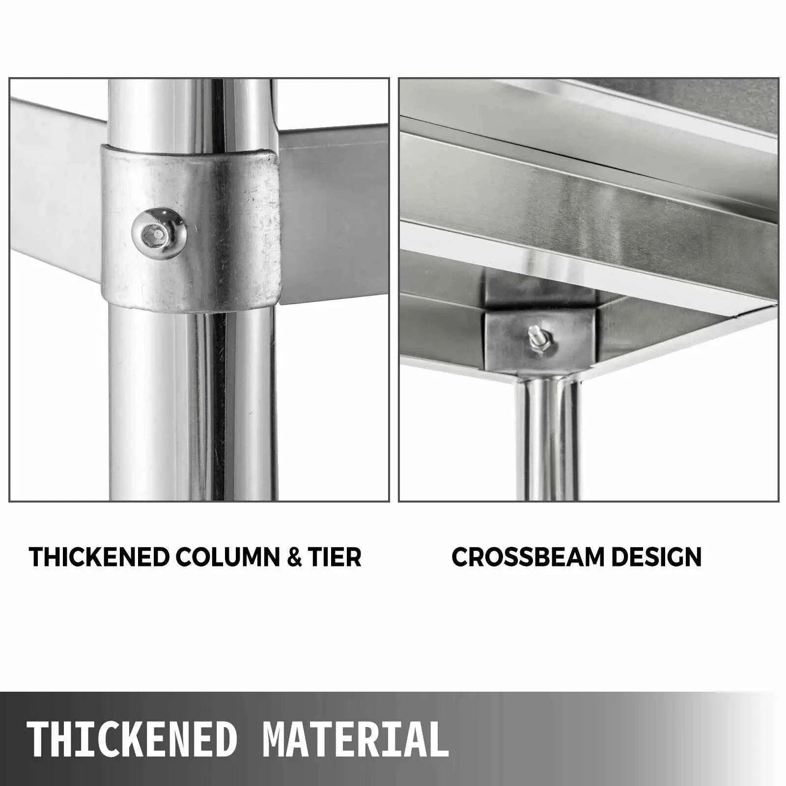 4-Tier Stainless Steel Storage Rack Shelf-4 Tier 58.5in x 17in / Germany