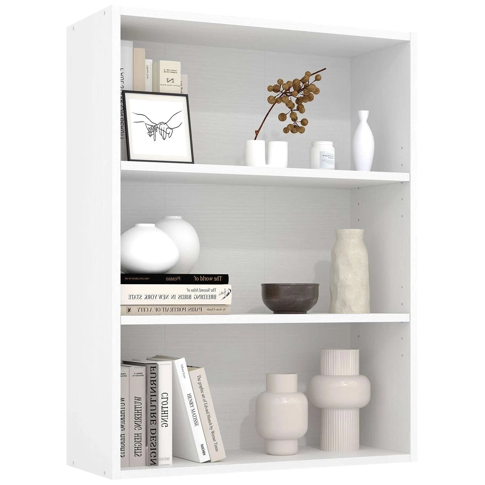 4 Tier Wooden Bookcase Open Shelf Storage for Home & Office-4 Shelf Black / United States