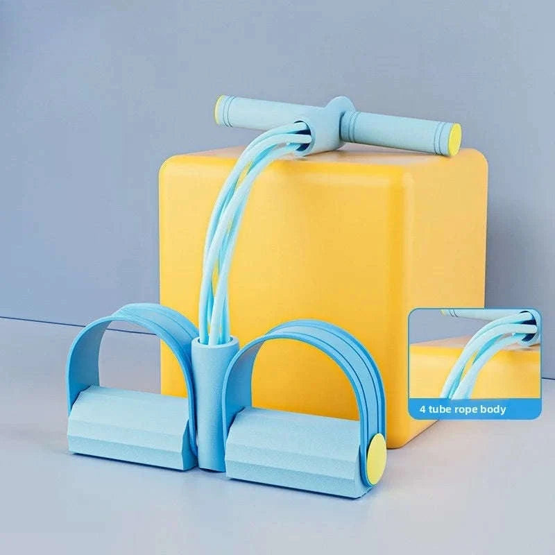 4‑Tube Resistance Bands Yoga Pedal Puller for Home Fitness-C058-5 Blue 1PCS / China Mainland