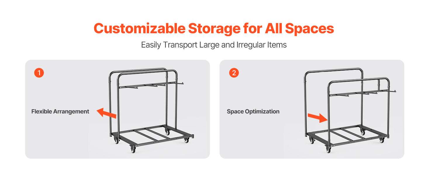 400 lb Folding Chair Cart with Swivel Casters for 14 Chairs-400LBS / Poland