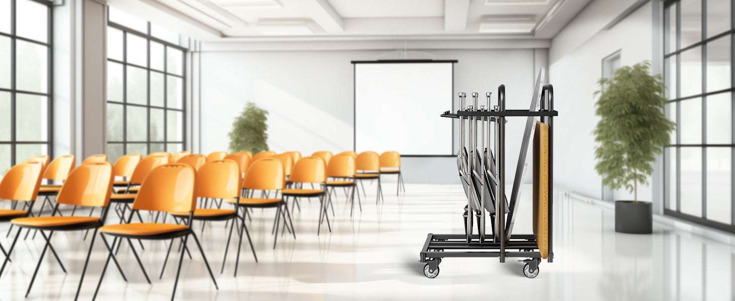 400 lb Folding Chair Cart with Swivel Casters for 14 Chairs-400LBS / Poland