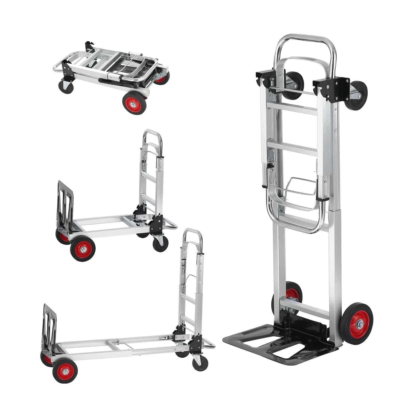 400 lb Folding Hand Truck Dolly 2-in-1 Convertible Utility Cart-400lbs / Poland