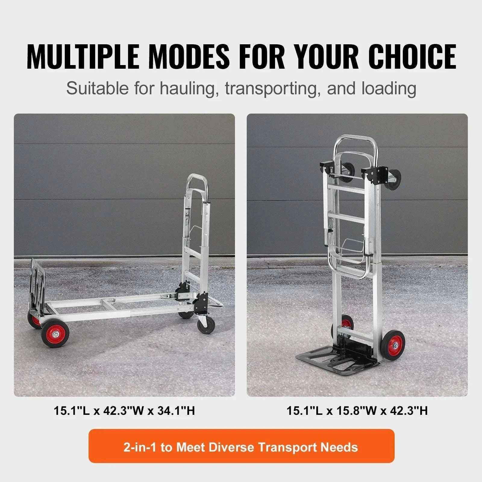 400 lb Folding Hand Truck Dolly 2-in-1 Convertible Utility Cart-400lbs / Poland