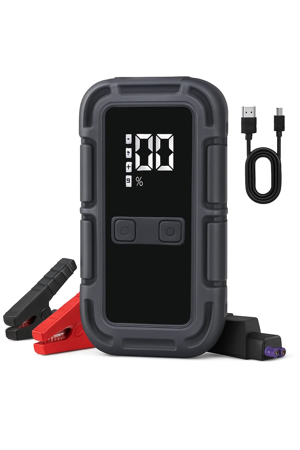 4000A 12V käynnistyskaapeli LCD-näytöllä ja kaksois-USB:llä