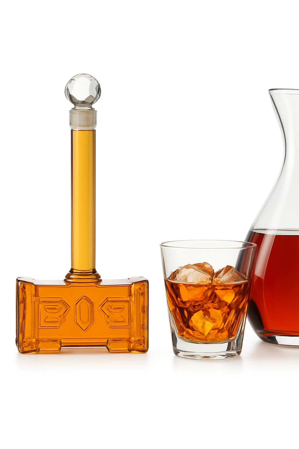 400ml Hammer-Shaped Glass Wine Decanter