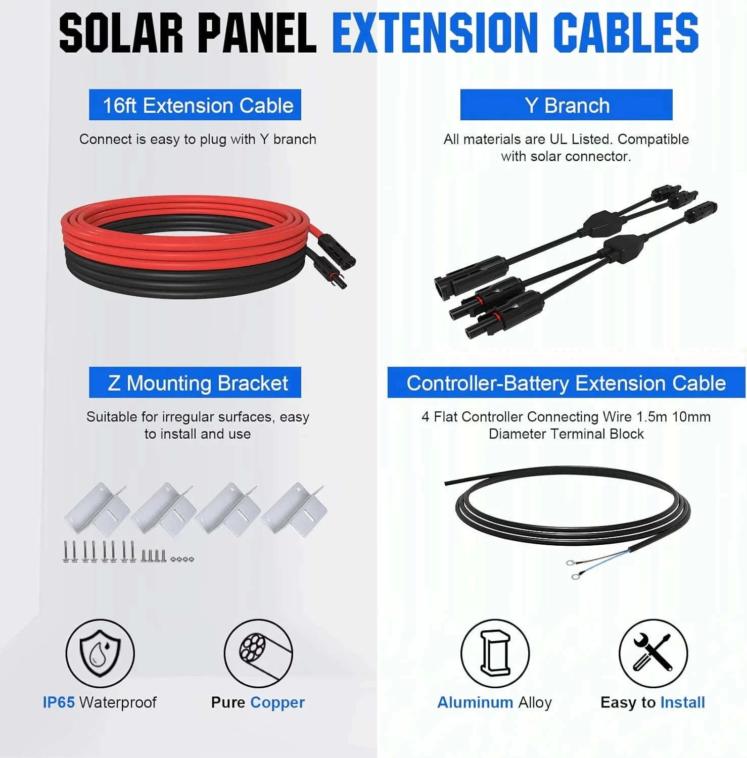 400W 12V Solar Panel Kit for Off-Grid Home, RV & Boat-black / United States