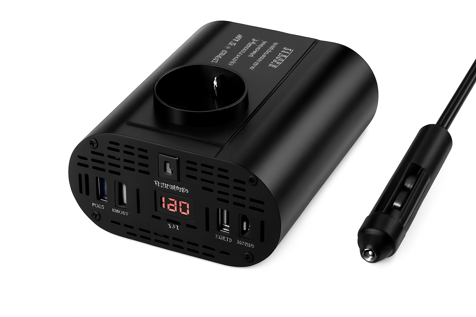 400W/500W/1500W автомобилен инвертор DC 12V към AC 220V конвертор, 3 USB 2.0 и 1 USB QC3.0 европейски стандартен контакт