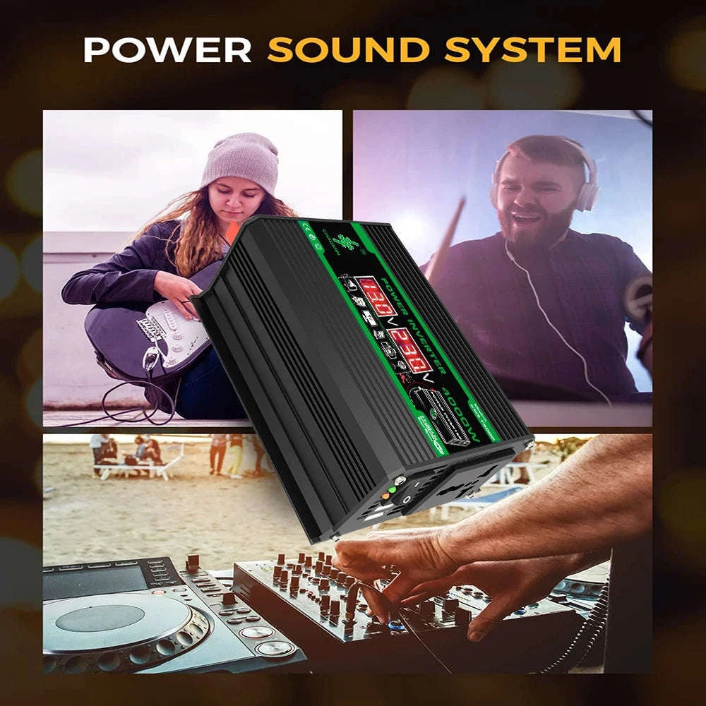 400W DC 12V to AC 110V/220V Dual USB Power Inverter-AC 220V