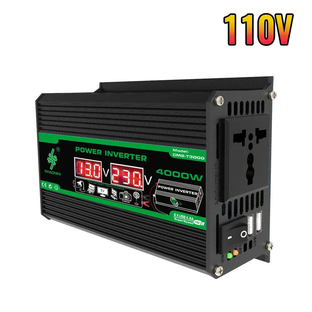 400W DC 12V to AC 110V/220V Dual USB Power Inverter-AC 220V
