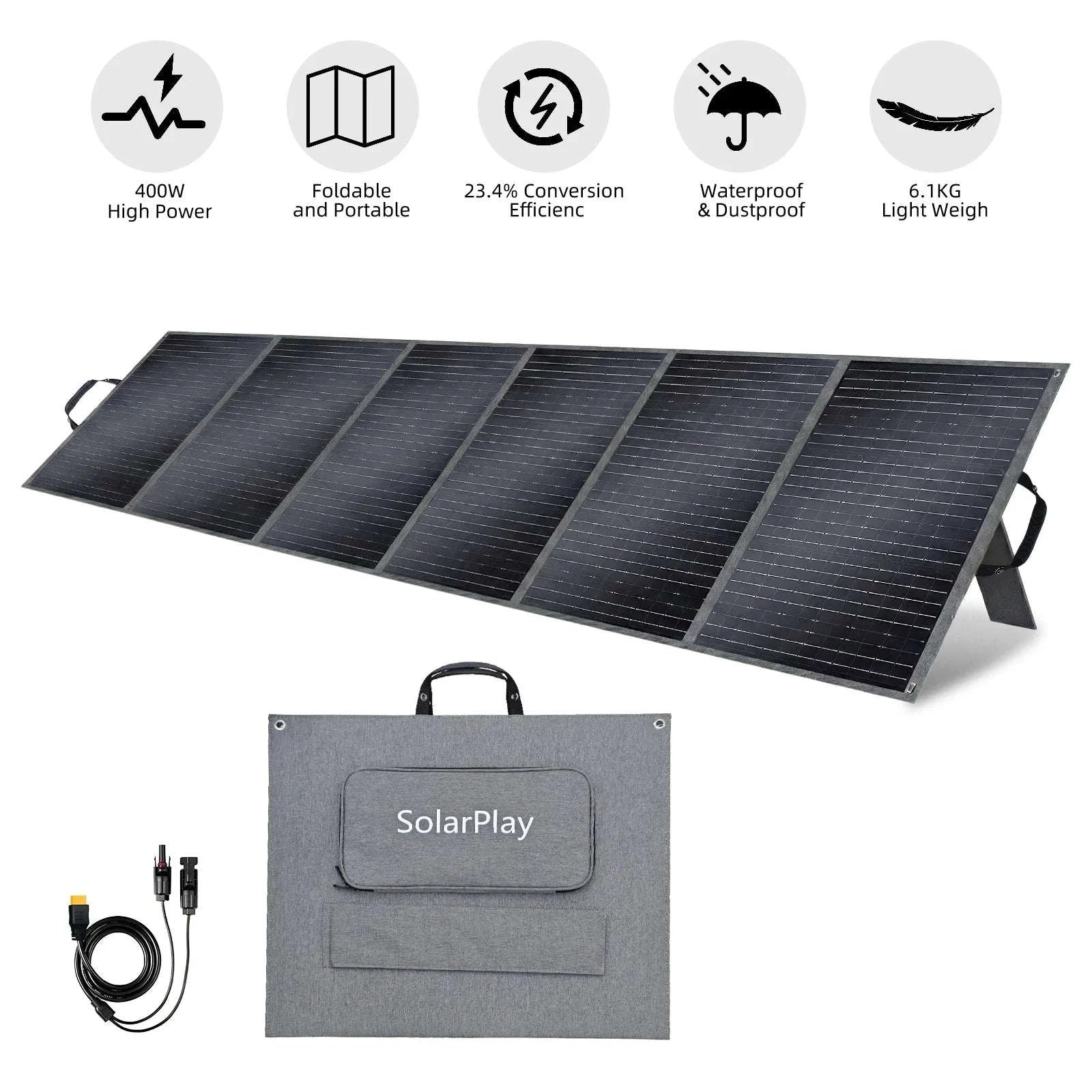 400W Foldable Solar Panel High-Efficiency Charger for Off-Grid Power-T400 1PC / GERMANY