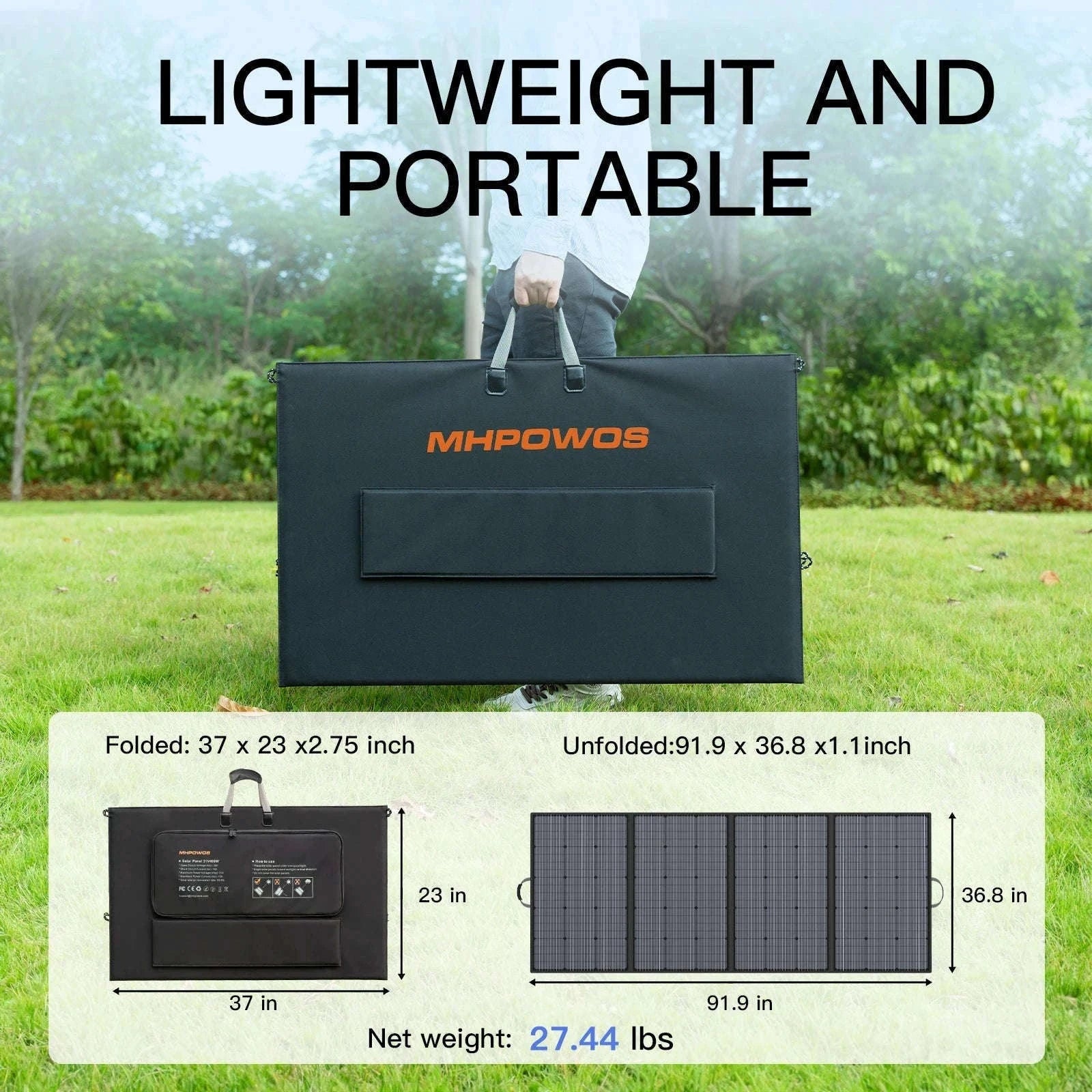 400W Portable Foldable Solar Panel with Kickstands-400W Solar panel / United States