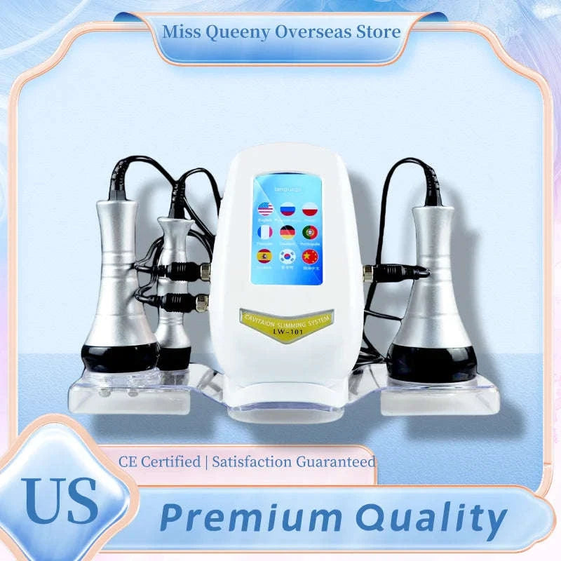 40K Cavitation Body Slimming and Skin Tightening Device-3-in-1 US plug / United States