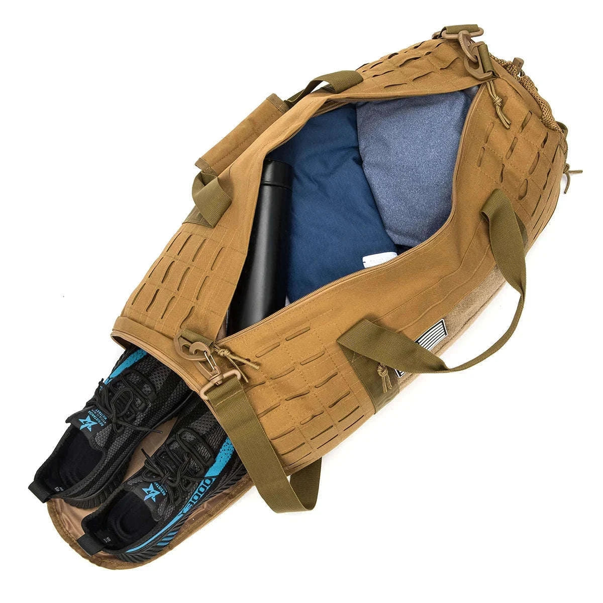 40L Tactical Travel Backpack with Shoe Compartment and MOLLE Webbing-Black / United States